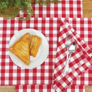 Ashford Red Woven Table Linens