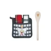 Black Check Angel Potholder Set