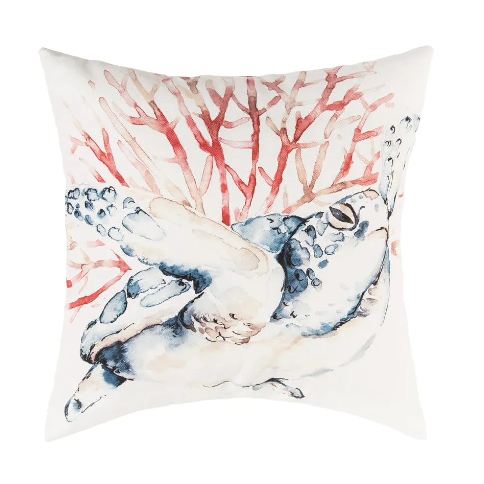 blue_and_coral_turtle_ind_0.webp Blue and Coral Turtle Indoor Outdoor Pillow