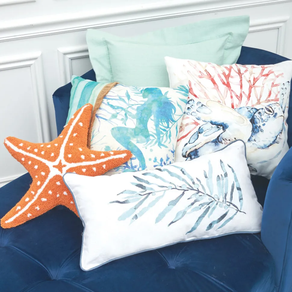 blue_and_coral_turtle_ind_1.webp Blue and Coral Turtle Indoor Outdoor Pillow