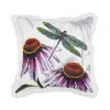Botanical Dragonfly Floral Pillow
