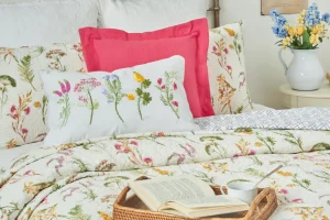 Botanical Ribbon Decorative Pillow