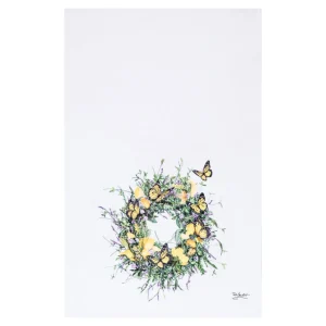 Butterfly Wreath Kitchen Towel