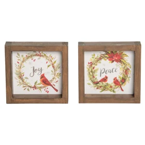 Cardinal Wreath Shelf Sitters