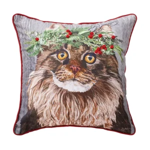 Cat Flower Crown Pillow