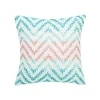 Chevron Coral & Green Pillow
