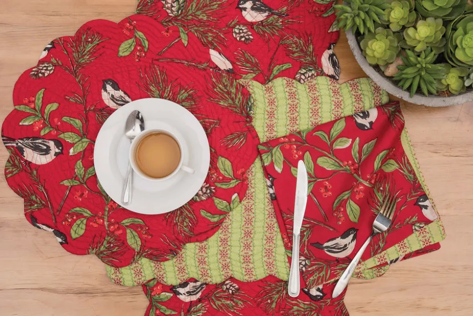 chickadee_red_table_linen_0.webp Chickadee Red Table Linens
