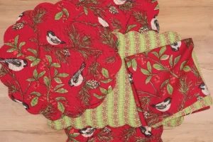 Chickadee Red Table Linens