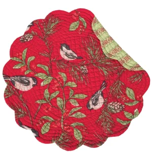 Chickadee Red Table Linens