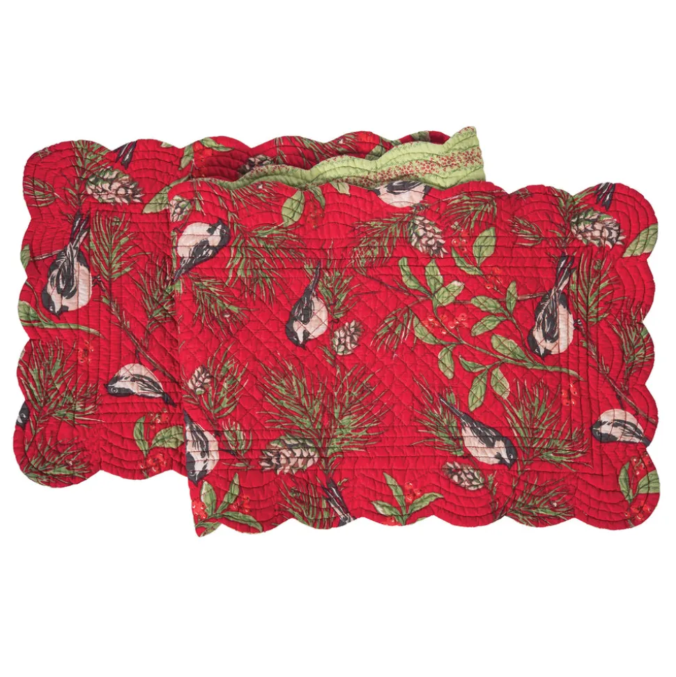 chickadee_red_table_linen_6.webp Chickadee Red Table Linens