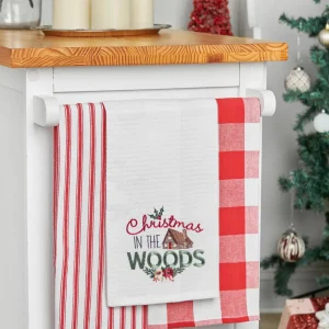 Christmas In The Woods Waffle Weave Towel