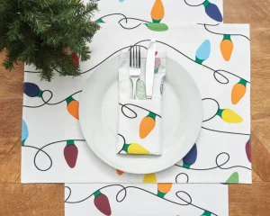 Christmas Lights Table Linens
