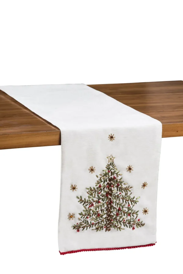 Christmas Tree Ribbon Art Runner