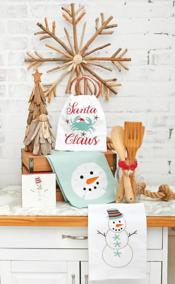 Coastal Snowman Kitchen Towel