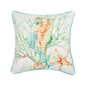 Colorful Seahorse Decorative Pillow