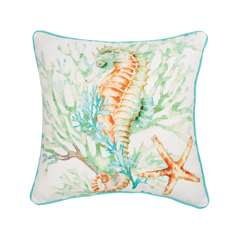 Colorful Seahorse Decorative Pillow