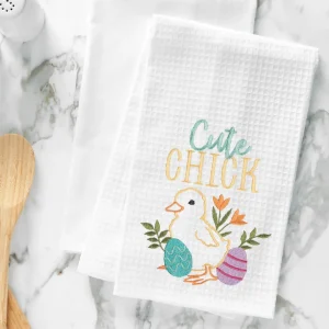 Cute Chick Waffle Weave Towel