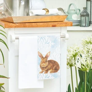 Damask Blue Bunny Printed Towel