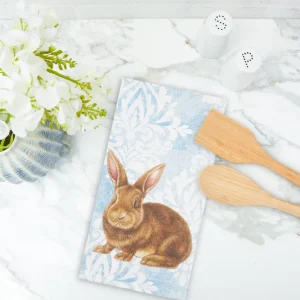 Damask Blue Bunny Printed Towel