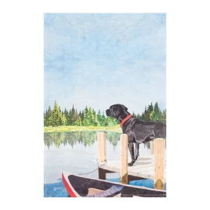 Dog Lake Pier Kitchen Towel