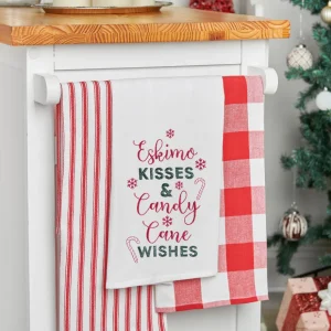 Eskimo Kisses & Candy Cane Wishes Flour Sack Towel
