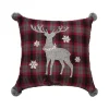 Frosty Deer Plaid Pillow