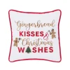 Gingerbread Kisses Embroidered Pillow