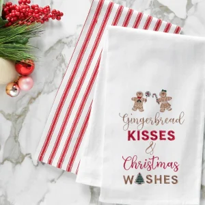 Gingerbread Kisses Flour Sack Towel