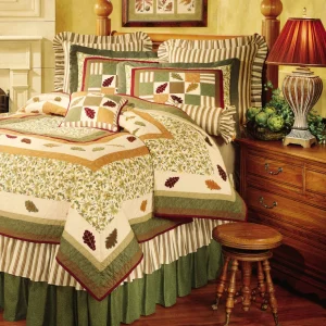 Green & Tan Stripes Euro Sham