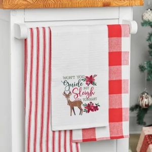 Guide My Sleigh Waffle Weave Towel