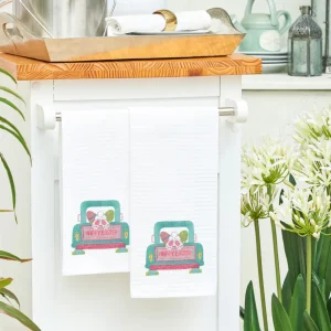 Happy Easter Truck Waffle Weave Towel