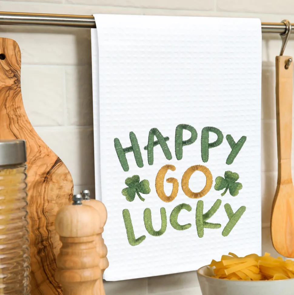 happy_go_lucky_waffle_wea_1.webp Happy Go Lucky Waffle Weave Kitchen Towel