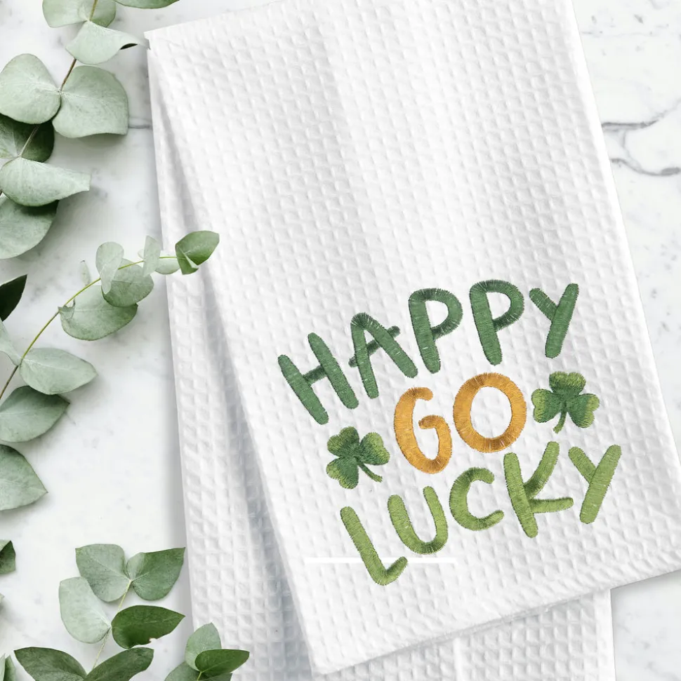 happy_go_lucky_waffle_wea_2.webp Happy Go Lucky Waffle Weave Kitchen Towel
