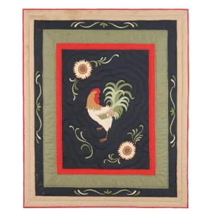 Harvest Rooster Quilted Throw