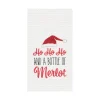 Ho Ho Ho and a Bottle of Merlot Kitchen Towel