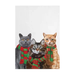 Holiday Cat Trio Kitchen Towel