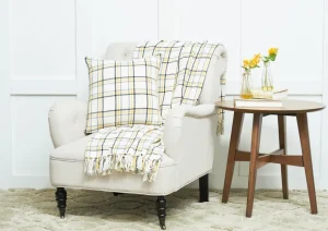Honey Bee Plaid Pillow