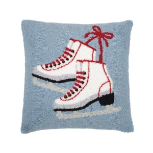 Ice Skates Hooked Pillow