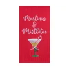 Martinis & Mistletoe Waffle Weave Towel