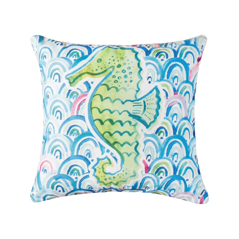 mermaid_garden_seahorse_i_0.webp Mermaid Garden Seahorse Indoor Outdoor Pillow