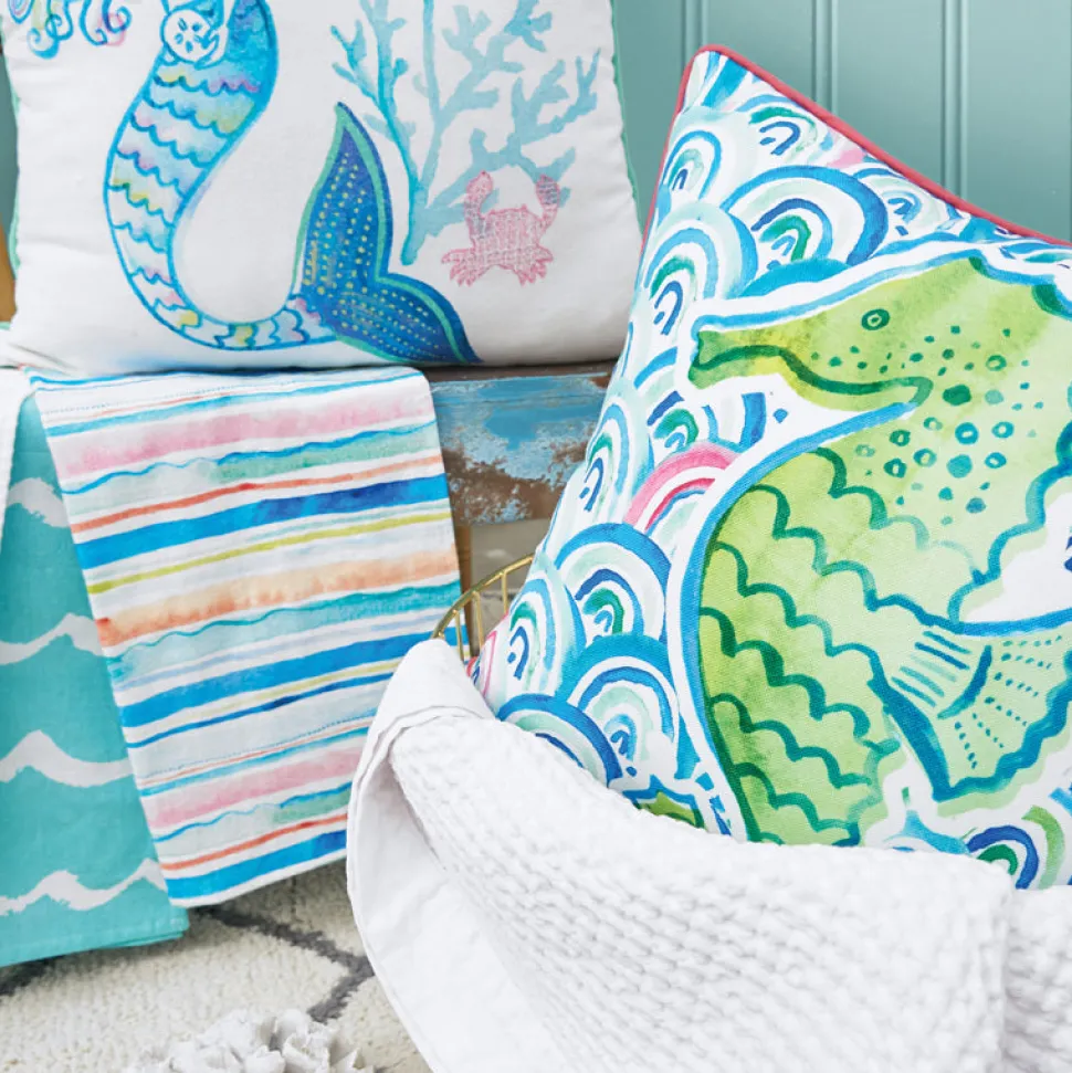 mermaid_garden_seahorse_i_1.webp Mermaid Garden Seahorse Indoor Outdoor Pillow