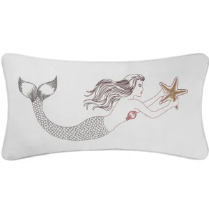 Mermaid with Starfish Decorative Pillow