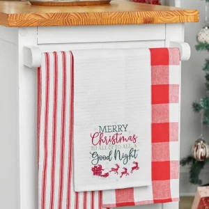 Merry Christmas & Goodnight Waffle Weave Towel