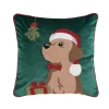 Mistletoe Puppy Decorative Pillow