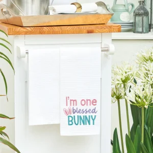 One Blessed Bunny Waffle Weave Towel