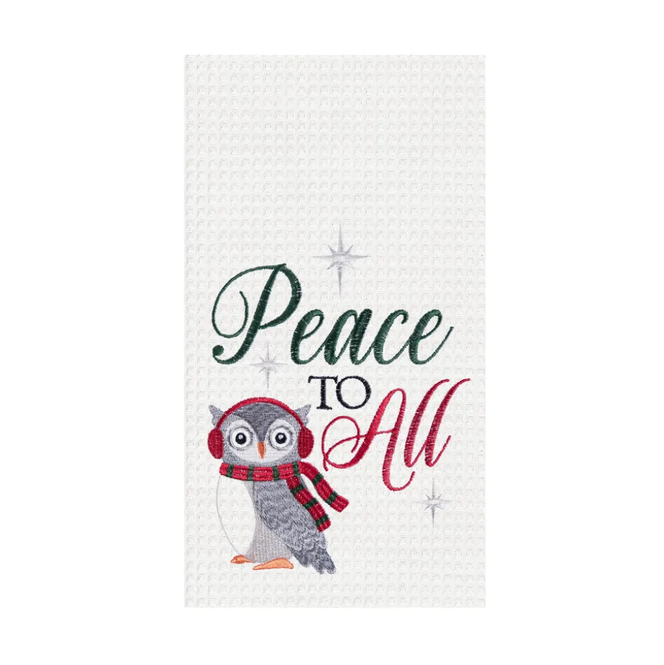 peace_to_all_owl_waffle_w_0.webp Peace To All Owl Waffle Weave Towel