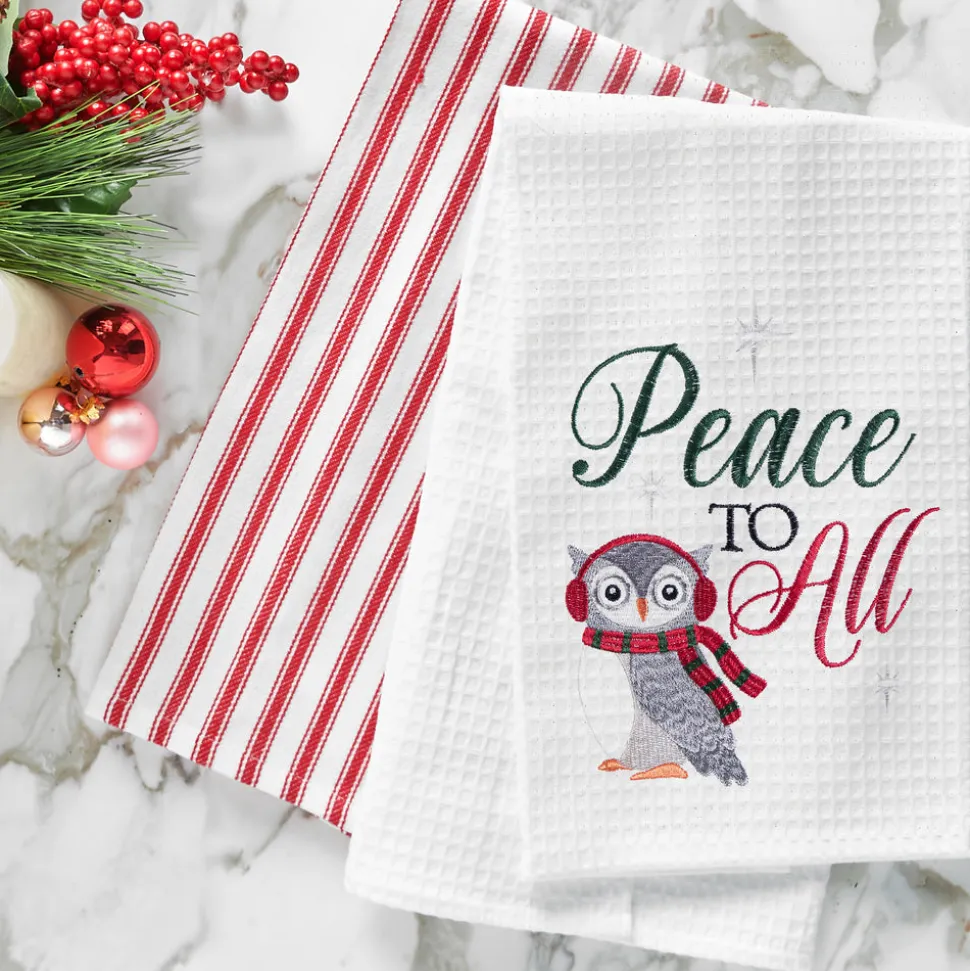 peace_to_all_owl_waffle_w_1.webp Peace To All Owl Waffle Weave Towel
