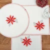 Poinsettia Christmas Felt Table Linens
