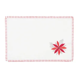 Poinsettia Christmas Felt Table Linens