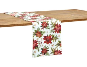 Poinsettia Christmas Printed Table Linens